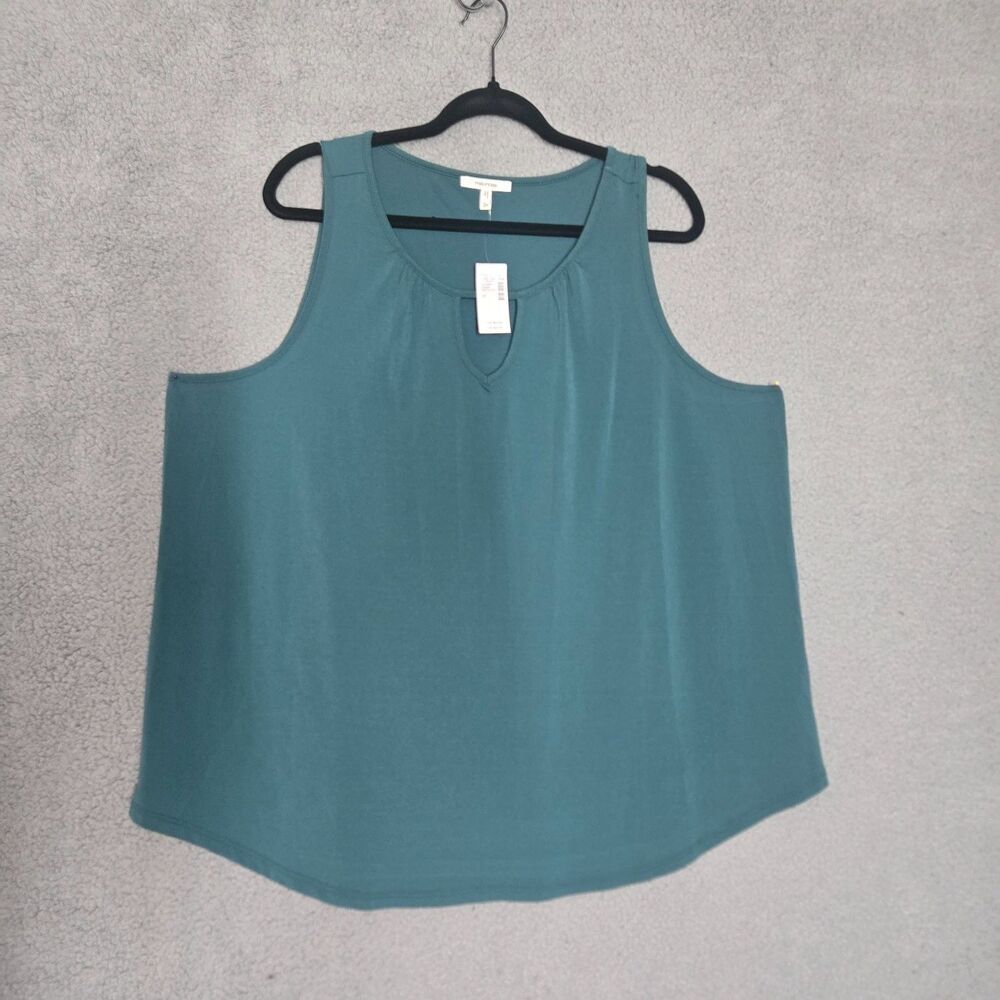 Maurices Tank Top Womens 2X Teal Keyhole Neck Sleeveless NWT Stretch